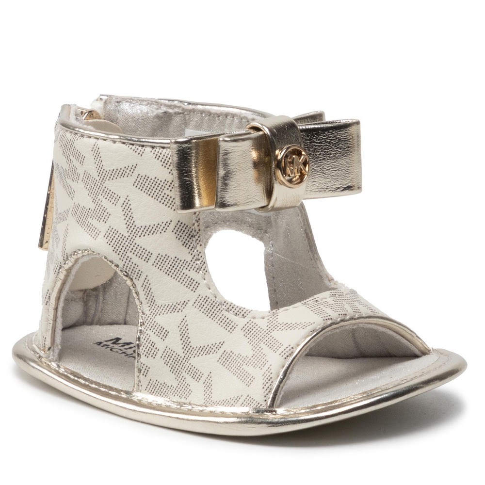 401.Michael Kors Baby Girls Tilly Dahnia Logo Crib Sandals Vanilla Infant Sz 4